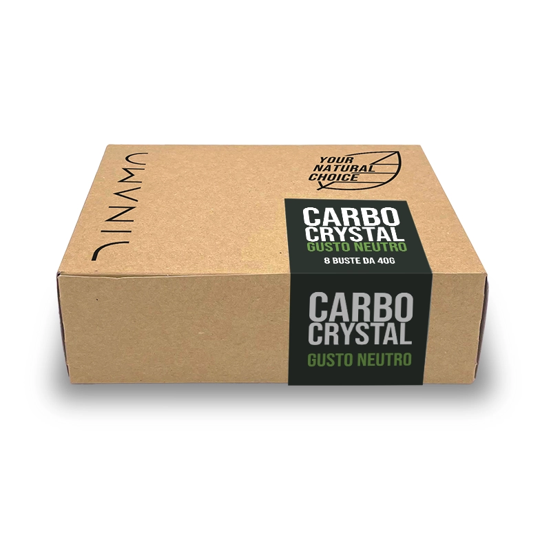 CARBO CRYSTAL RATIO 1:0.8, integratore di carboidrati in rapporto maltodestrine-fruttosio pack da 8 bustine 